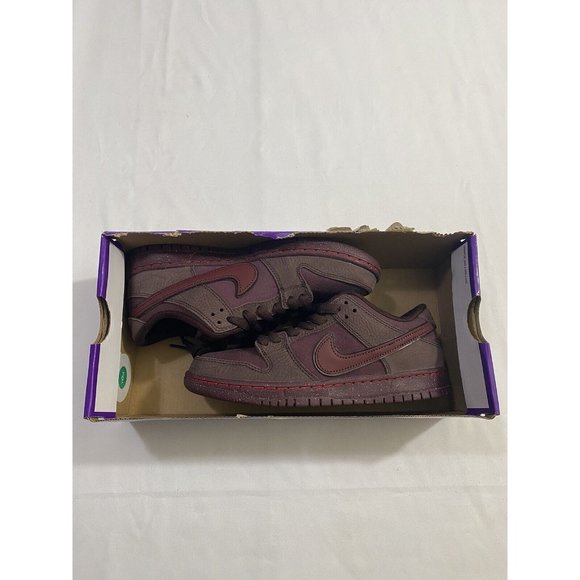 Nike Other - New Mens Size 7 Burgundy Crush Nike An Dunk Low PRM City Of Love Skate Shoes